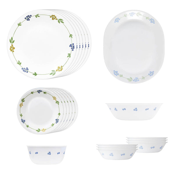 Corelle Secret Garden Glass 21Pcs Dinner Set, Multicolor