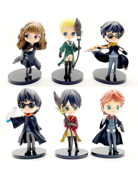 AUGEN Harry Potter Action Figure Limited Edition for Car Dashboard, Decoration, Cake, Office Desk & Study Table (10cm)(Pack of 6)