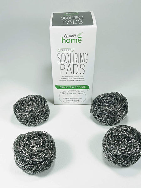 Amway Scouring Pads/Scrub Buds - Stainless Steel - 4 Pack