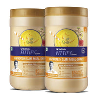 Saffola FITTIFY Gourmet HI PROTEIN SLIM MEAL-SHAKE Coffee & Caramel buy 1 get 1 free 420 gm (12 servings)/mango/chocolate/kesar pista